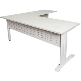Rapid span desk and return metal modesty panel 1800 x 700mm / 1100 x 600mm white #RLRSDR1818MWW