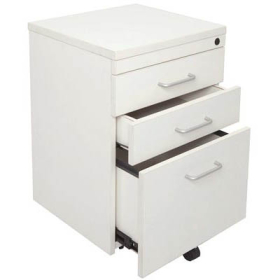 Rapid vibe mobile pedestal 2 drawer 1 filing 690 x 465 x 447mm white #RLSPMP3W