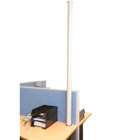 Rapid 1 x 3.3m desk to ceiling power pole silver #RLSW33PPK