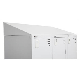 Go steel 30 degree sloping top for bank of 3 lockers 915 x 270mm silver grey #RLG32830SG
