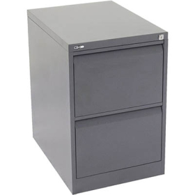 Go steel filing cabinet 2 drawer 460 x 620 x 705mm graphite ripple #RLGFCA2GR
