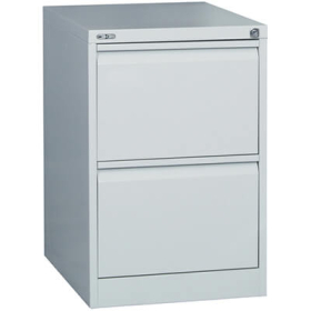 Go steel filing cabinet 2 drawer 460 x 620 x 705mm silver grey #RLGFCA2SG