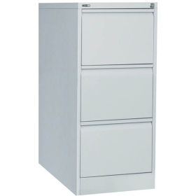 Go steel filing cabinet 3 drawer 460 x 620 x 1016mm sliver grey #RLGFCA3SG