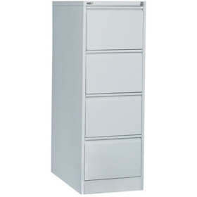 Go steel filing cabinet 4 drawer 460 x 620 x 1321mm silver grey #RLGFCA4SG
