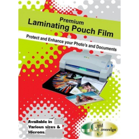 Gold sovereign laminating pouch A4 125micron box 100 #GS216303125