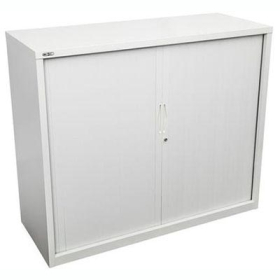 Go steel tambour door cupboard no shelves 1200 x 473 x 1016mm white china #RLGTD1012WC