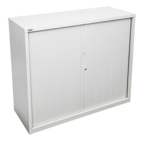 Go steel tambour door cupboard no shelves 900 x 473 x 1016mm white china #RLGTD109WC