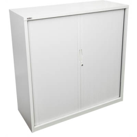 Go steel tambour door cupboard no shelves 900 x 473 x 1200mm white china #RLGTD129WC