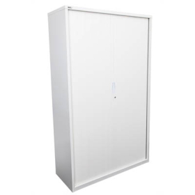 Go steel tambour door cupboard no shelves 1200 x 473 x 1981mm white china #RLGTD1912WC