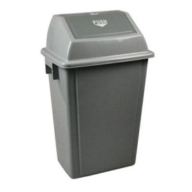 Italplast waste bin heavy duty with swing top lid 58 litre grey #I183