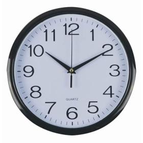 Italplast clock 30cm round with black trim #I391