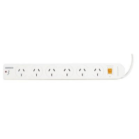 Italplast I 521 power board 6 outlet with master switch white #I521