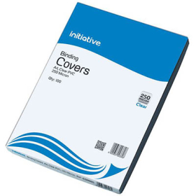 Initiative binding covers 250 micron A4 pack 100 clear #I7071243