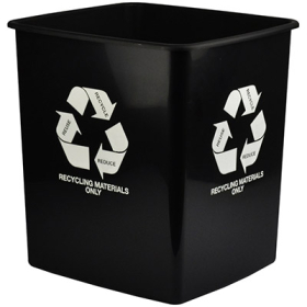 Italplast tidy bin recycle only 15 litre black #I80RCB