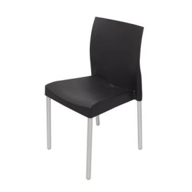 Leo poly chair with aluminium legs black #RLLEOBP