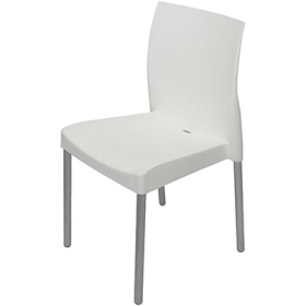 Leo poly chair with aluminium legs white #RLLEOWP