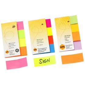 Marbig stick on page markers 20 x 50mm brilliant #M1811105