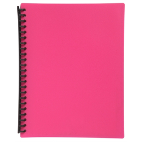 Marbig display book refillable A4 20 pocket pink #M20070PINK