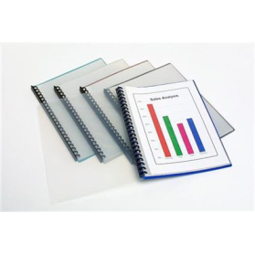 Marbig display book refillable A4 20 pocket clear front asst colours #M20072