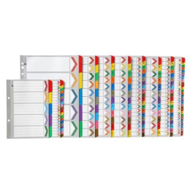 Marbig divider board A4 1-10 tab extra wide coloured #M36250