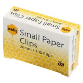 Marbig paper clips small round 28mm box 100 #M87080