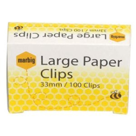 Marbig paper clips large round 33mm box 100 #M87085