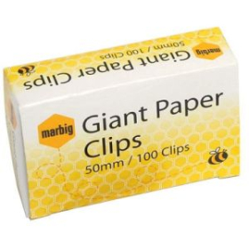 Marbig paper clips giant round 50mm box 100 #M87090