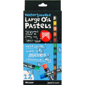 Micador oil pastels large pack 12 #MOPL12
