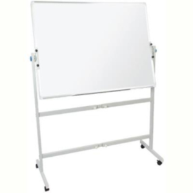 Rapidline mobile whiteboard double sided pivoting with pen tray and stand 1200 x 900mm #MW129