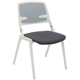 Rapidline maui polypropylene breakout and meeting chair white/grey #RLMauiGB