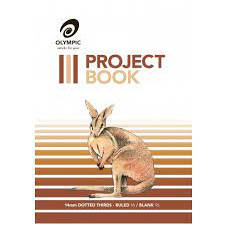 Project book 240 x 335 ruled 14mm dotted thirds 24 page #O524