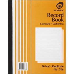Olympic 706 record book carbonless duplicate 250 x 200mm 50 leaf #O706