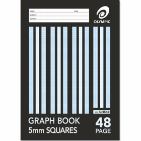 Graph book A4 48 page 5mm grid #GBA45