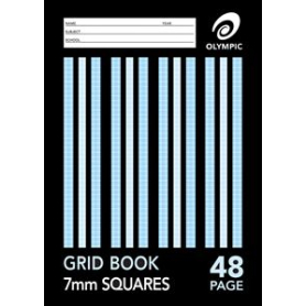 Grid book stapled A4 48 page 7mm grid #GBA47