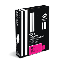 Olympic manilla folders foolscap red box 100 #ORD