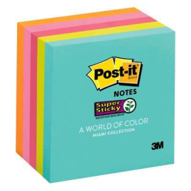 Post-it super sticky notes miami 76 x 76mm 90 sheet pack 5 #P6545SSMIA