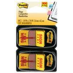 Post-it message flags sign here yellow twin pack 100 #P680ST