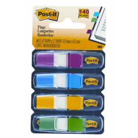 Post-it mini flags 11.9 x 43.7mm assorted colours pack 140 #P683-4