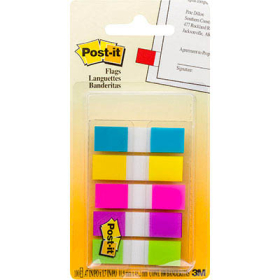 Post-it mini flags 11.9 x 43.2 bright colours portable pack 100 #P683-5CB