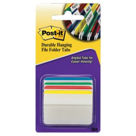 Post-it durable filing tabs angled 4 assorted colours pack 24 #P686A1