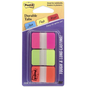 Post-it durable tabs 3 colours pink green orange pack 66 #P686PGO