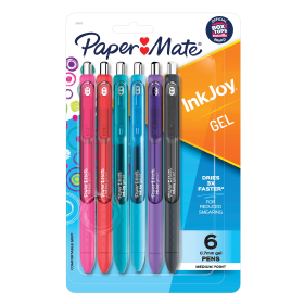Papermate coloured gel pens pack 6 #PMCOL6