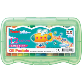 Pentel large stick oil pastels pack 12 #POPL12