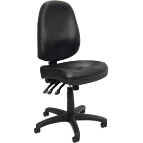 Rapidline ergonomic chair high back heavy duty mechanism seat/back tilt adjustable pu black #RLPO500BPU