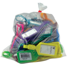 Kevron plastic luggage tags assorted colours bag 50 #KID4/50