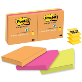 Post-it pop-up notes 76x76mm assorted capetown pack 6 #PR3306SSAN
