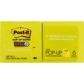 Post-it pop-up notes 76mm x 76mm super sticky bora bora pack 6 #PR3306SST