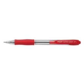 Pilot super grip retractable ballpoint pen fine 0.7mm red #PSGFR