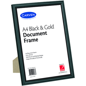 Carven document frame A4 black / gold #QCFA4
