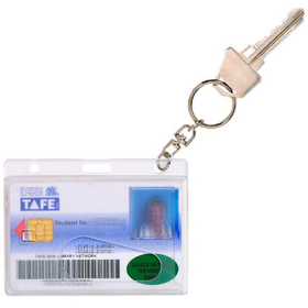 Rexel fuel/credit card holder with 25mm key ring clear #R9801912
